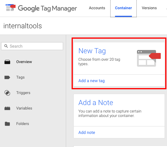 New Google Tag Manager Tag