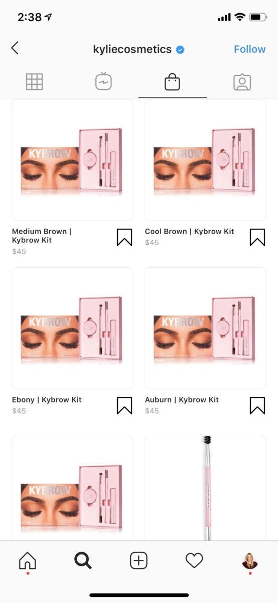 Kylie Cosmetics Instagram Checkout
