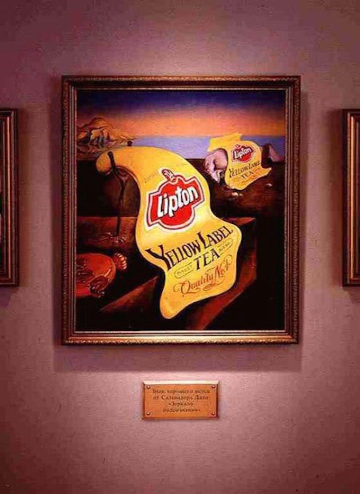 Lipton Tea ad inspired by Dali's 1931 Persistence of Memory 