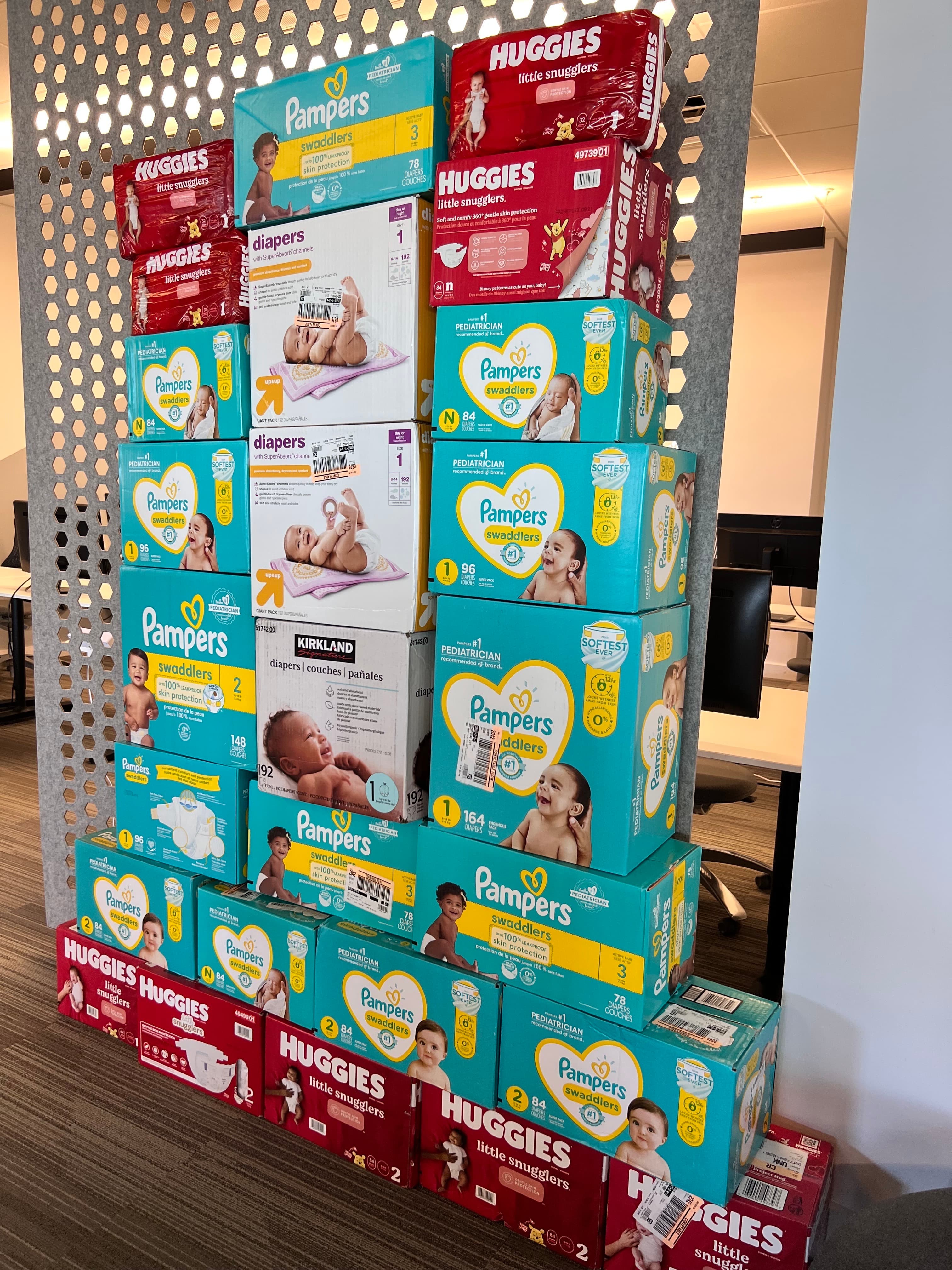 Image of the diapers that were donated to Viola's House by PMG.