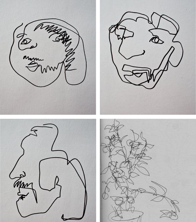 Blind Contour Drawings by Tuva Moen Holm 