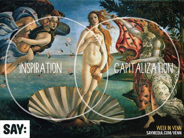 Say Media ad using Sandro Botticelli's The Birth of Venus