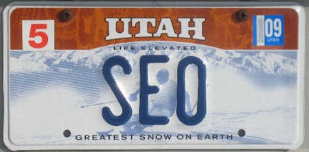 SEO License Plates: SEO (Utah)