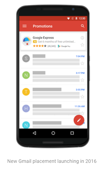 Gmail universal app placement