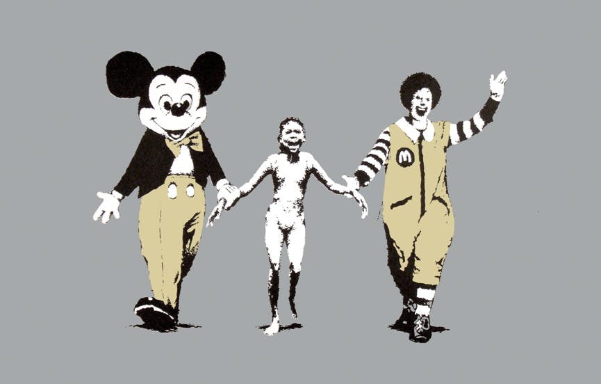 Banksy - Ronald McDonald and Mickey Mouse - 2004