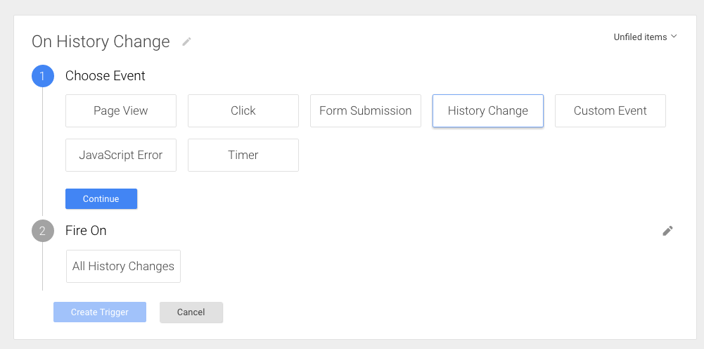 Google Tag Manager History Change