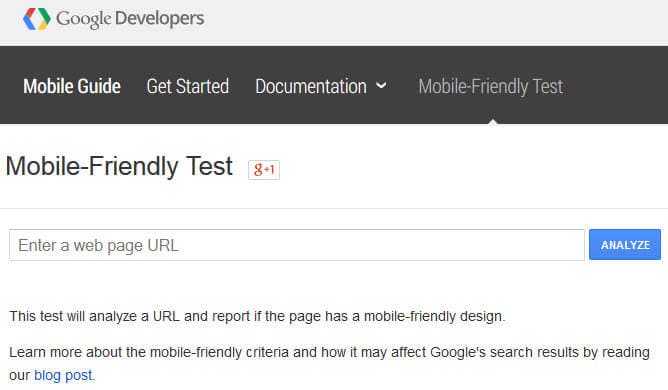 Google Mobile-Friendly Testing Tool