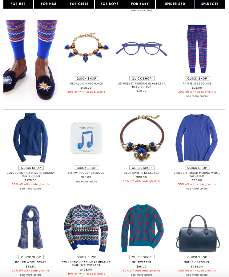 J.Crew Holiday Gift Guide incorporating Video &amp; Rich Media Videos