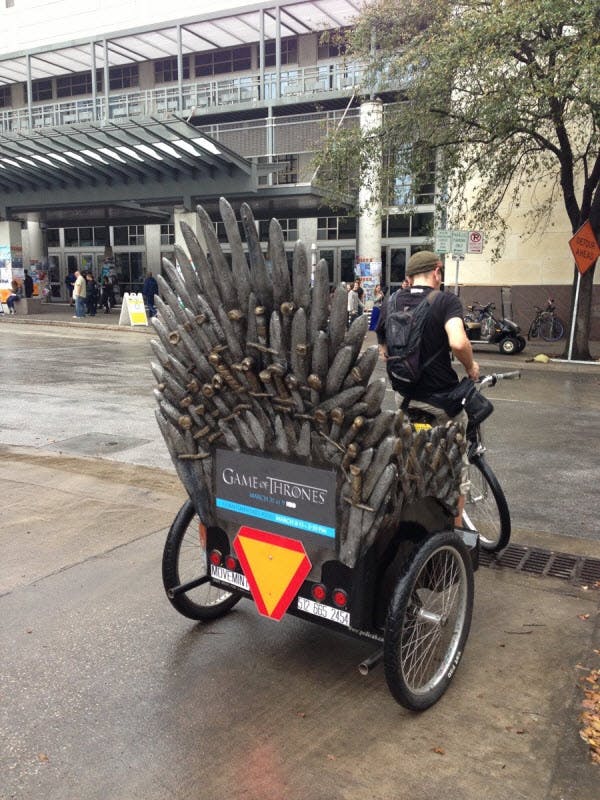 Get to all the shows in this Games of Thrones inspired Pedicab