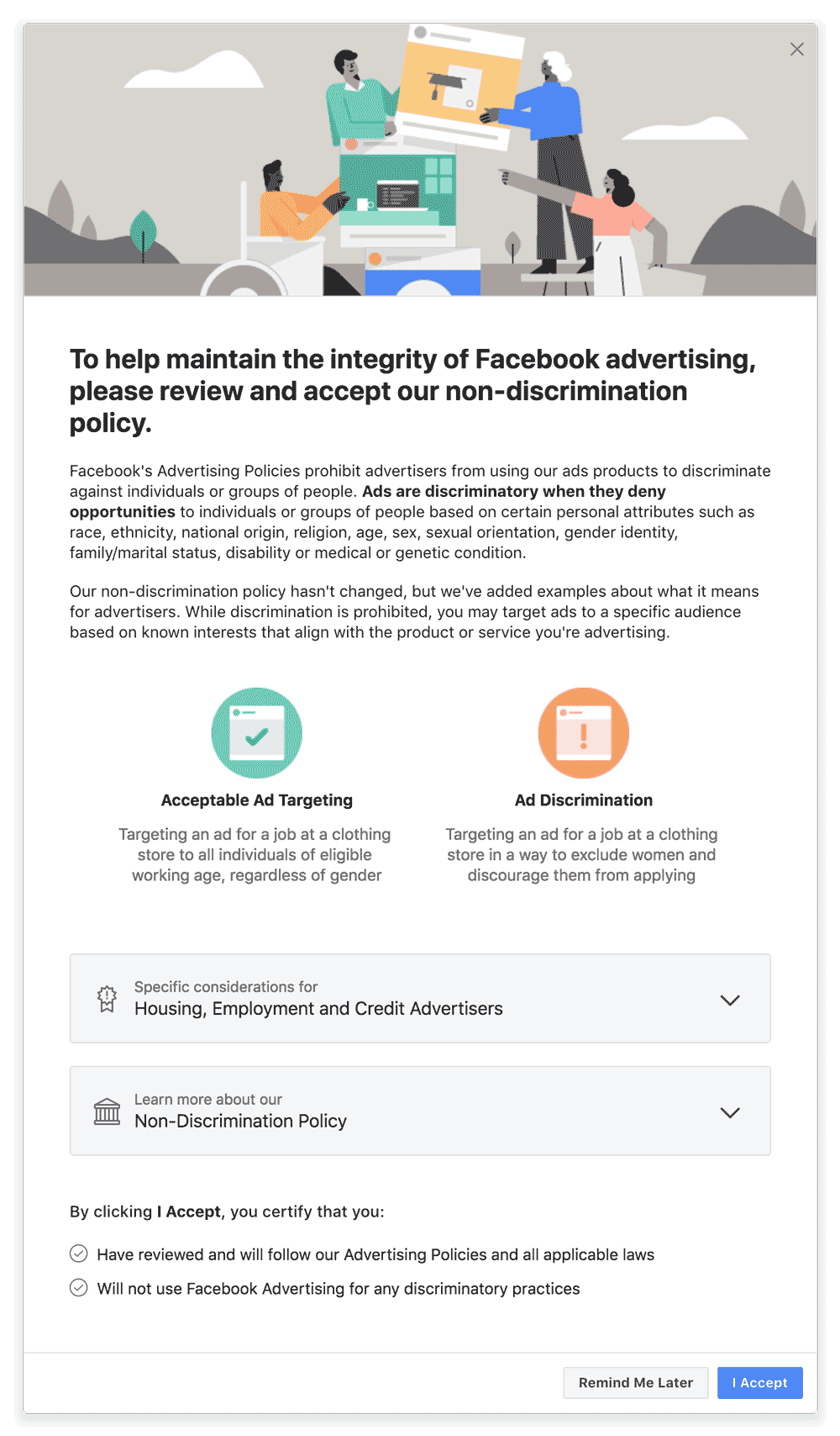 Facebook's Trust Ranking and The Removal of Advertising Targeting Options